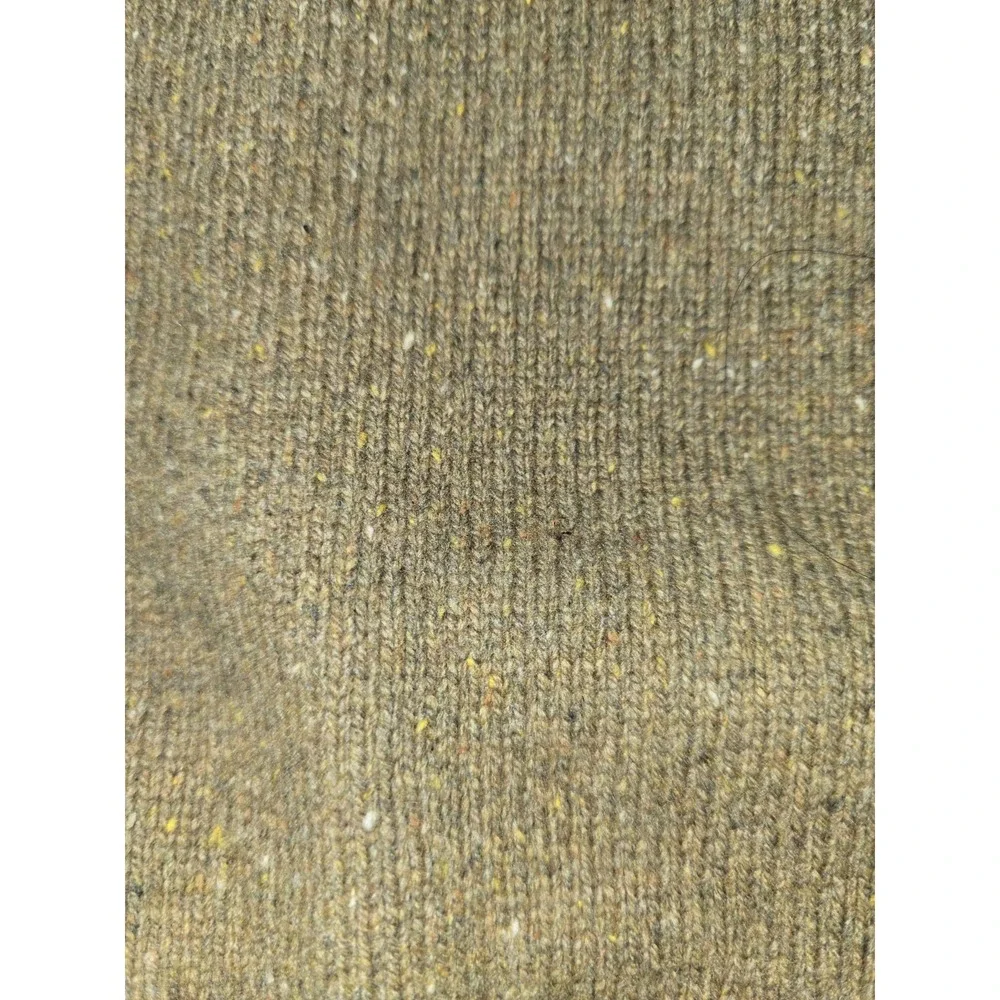 Banana Republic Heritage Men's XXL Olive Flecked Knit Henley Sweater Faux Fur...